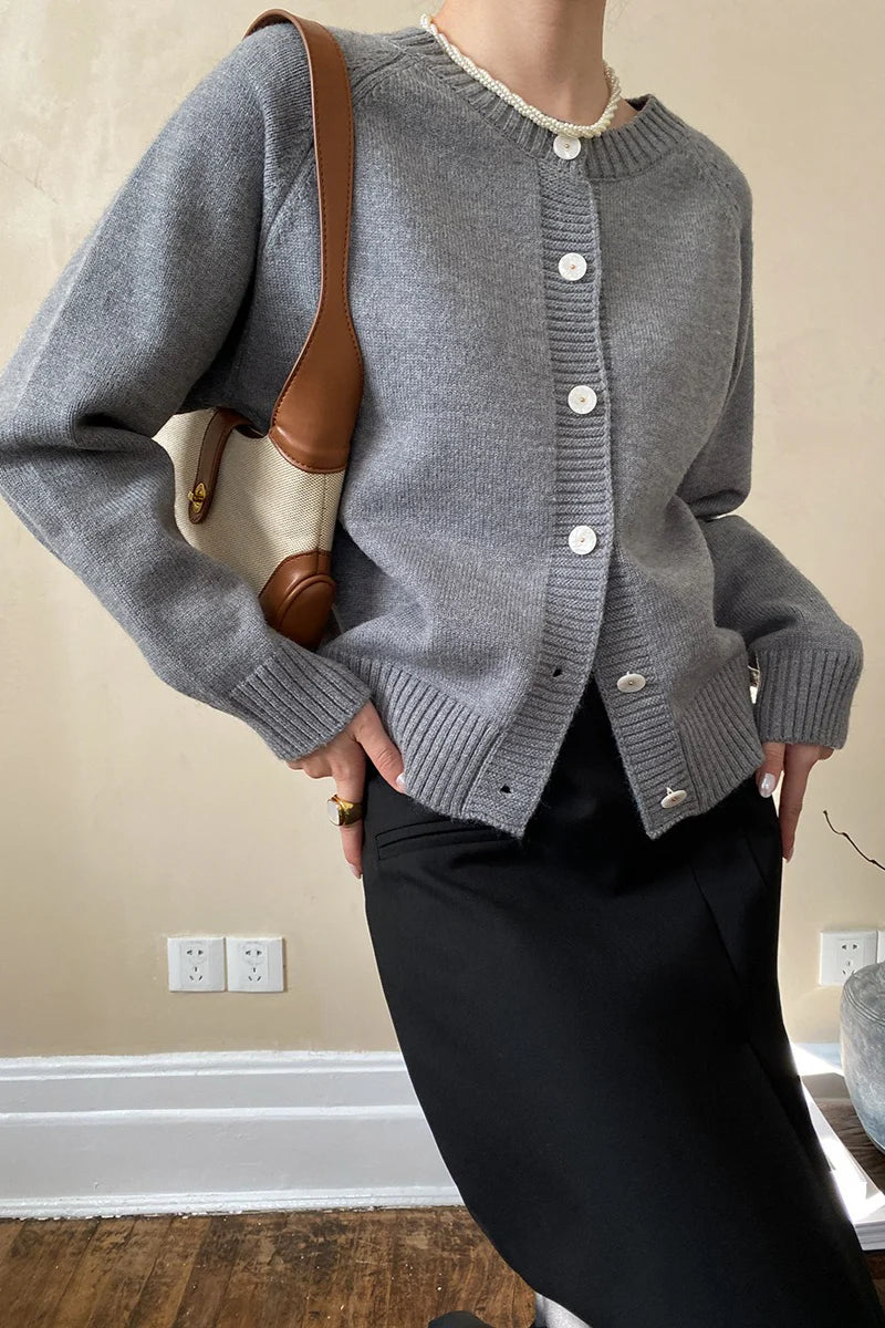 Jade Button Raglan Christmas Cardigan