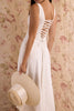 white stretch cotton midi sundress