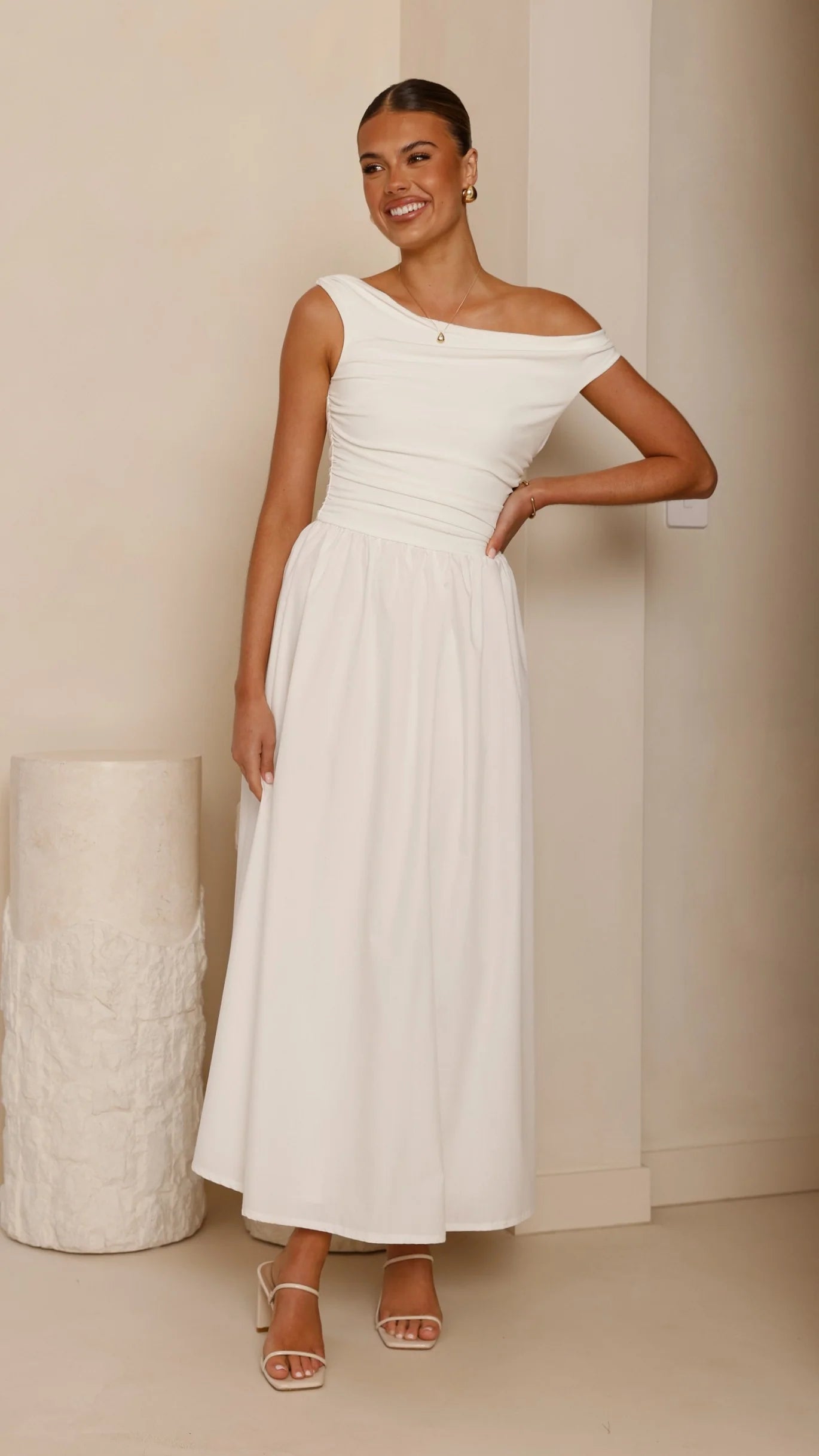 Immy Midi Dress - White