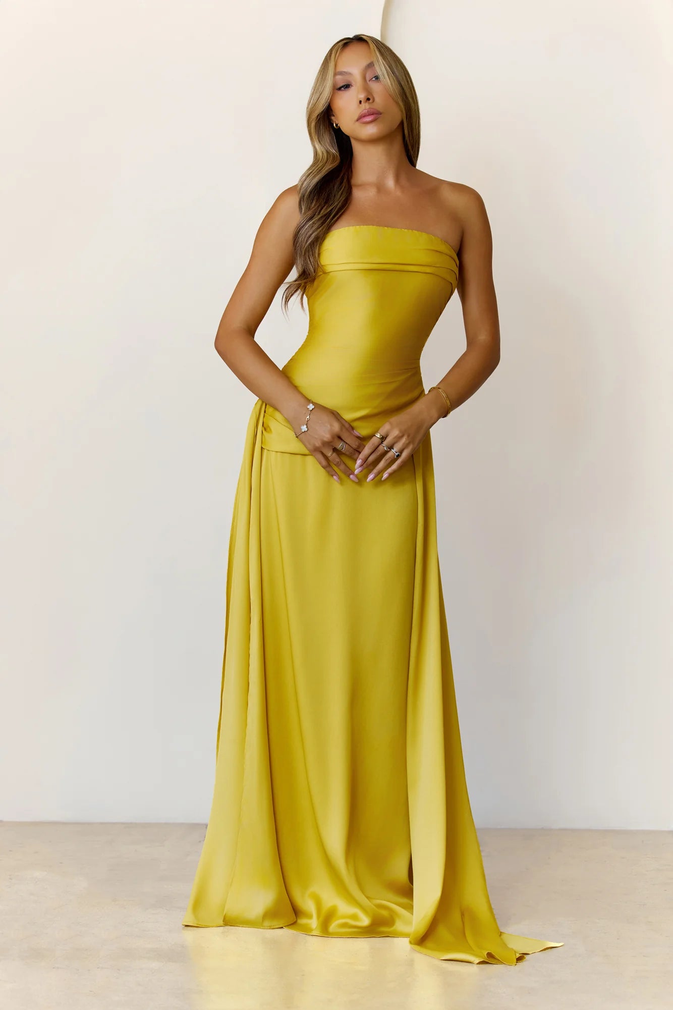 Sugar Cubes Strapless Maxi Dress Lime