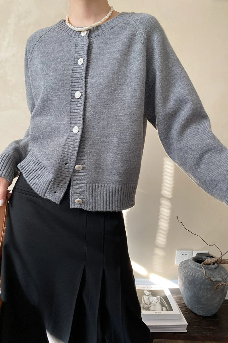 Jade Button Raglan Christmas Cardigan