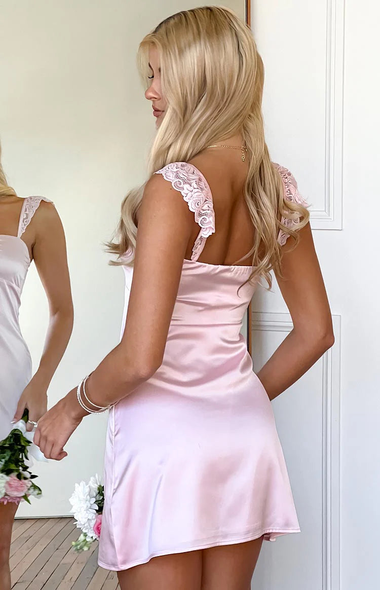 Raph Light Pink Party Mini Dress